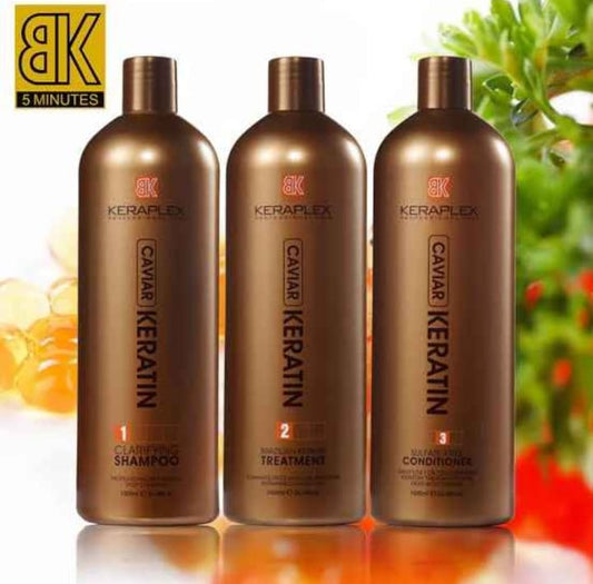 BK Keraplex Caviar Keratin Treatment Brazilian Caviar keratin Hair Straightening keratin Treatment 1000*3ml