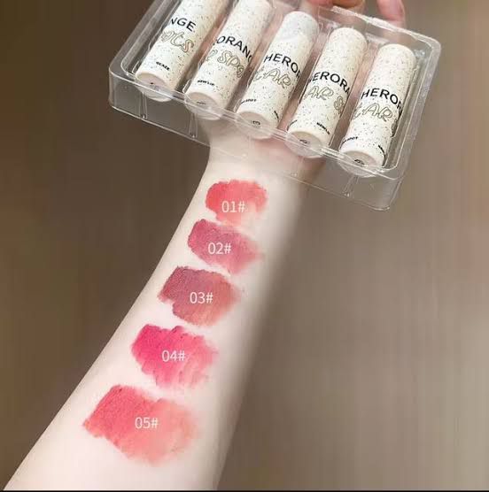 Herorange 5pcs Super Matte Dry Texture Lip Gloss